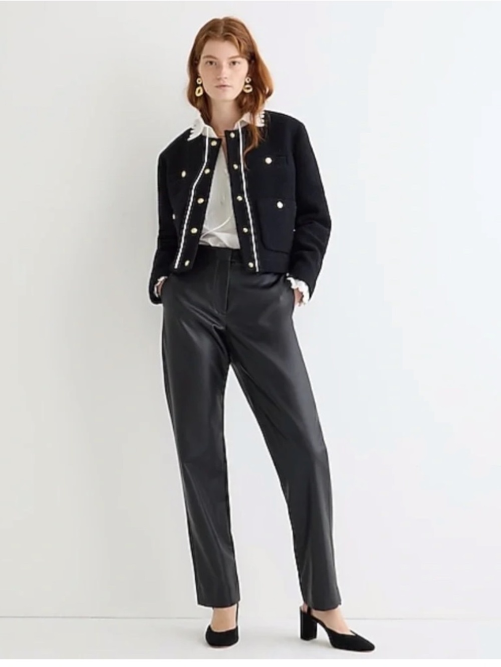 NWT J. Crew Kate Straight-Leg Pant in Faux Leather Size 12